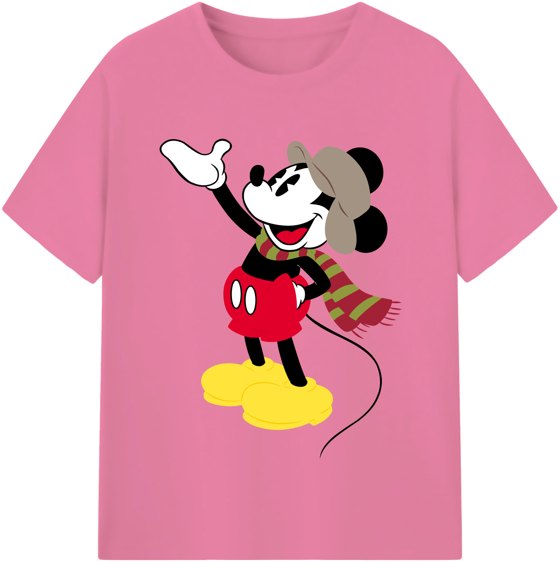 （画像用） ミッキーマウス Mickey Mouse 綿100％半袖Tシャツ（フロントプリント）